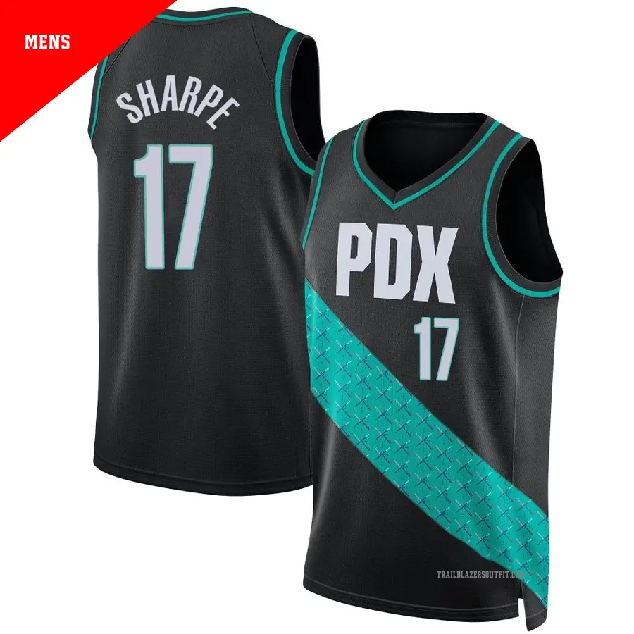 ＃17 Men's Shaedon Sharpe Portland Trail Blazers 2022/23 Swingman Black City Edition Jersey