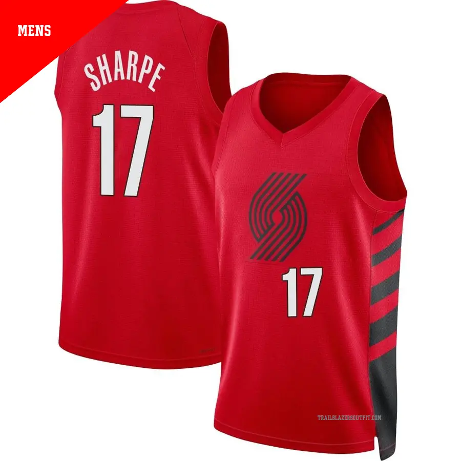 ＃17 Men's Shaedon Sharpe Portland Trail Blazers 2022/23 Swingman Red Statement Edition Jersey