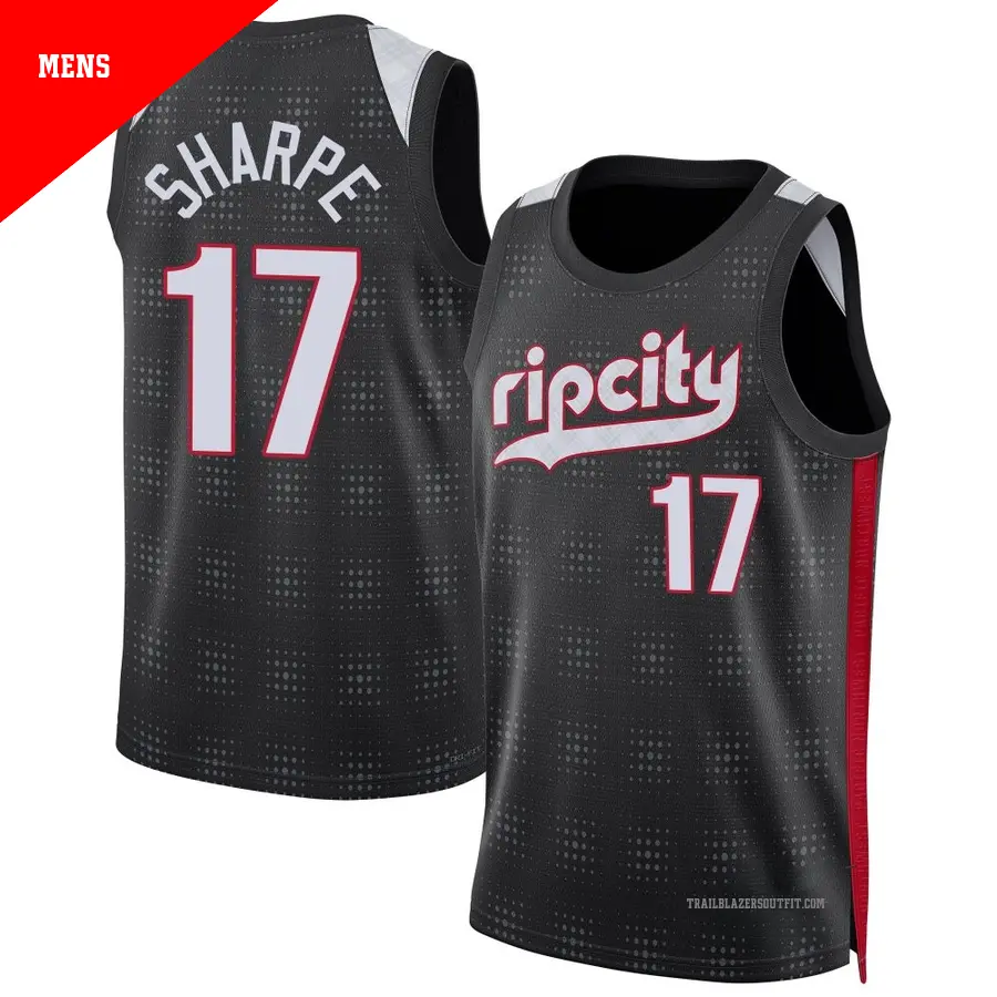 ＃17 Men's Shaedon Sharpe Portland Trail Blazers 2024/25 Swingman Black City Edition Jersey