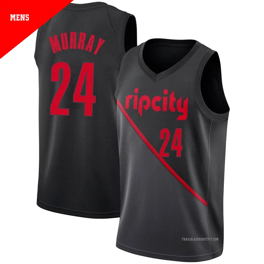 ＃24 Men's Kris Murray Portland Trail Blazers 2018/19 Swingman Black JerseyCity Edition