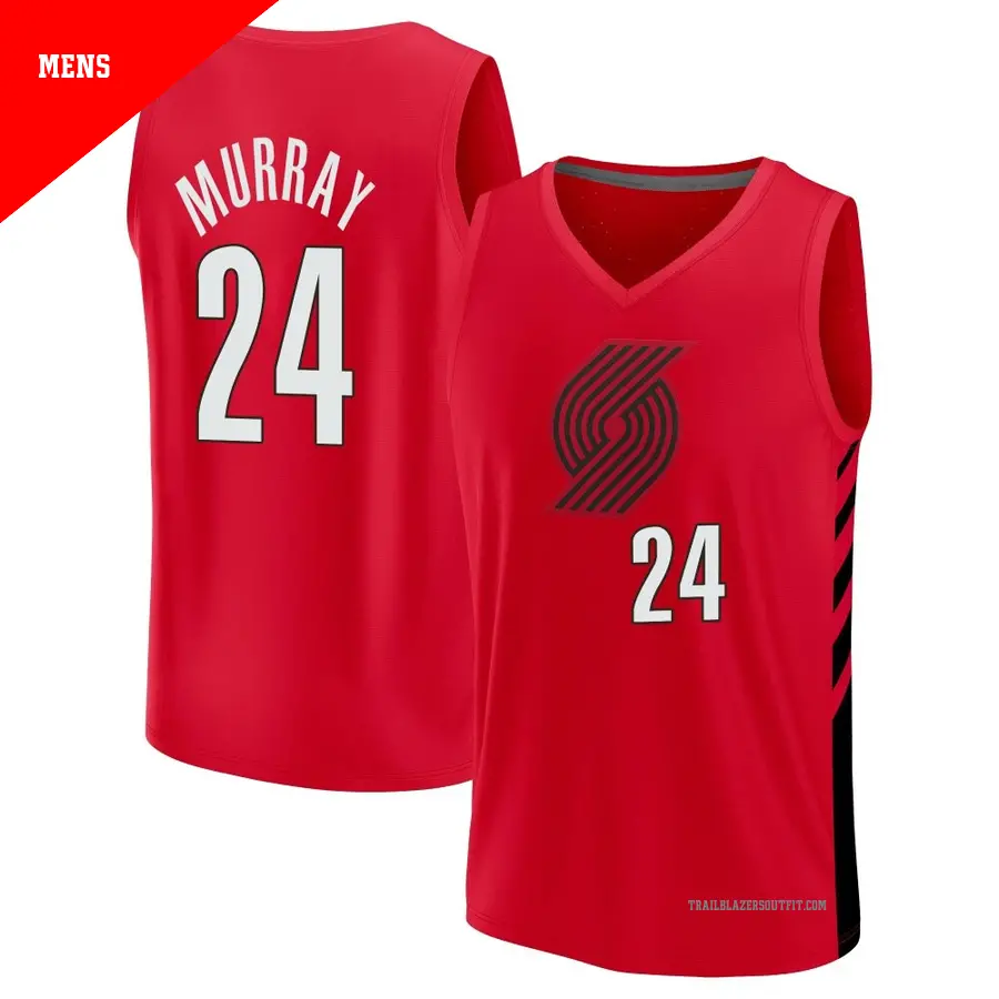 ＃24 Men's Kris Murray Portland Trail Blazers 2022/23 Fast Break Black Statement Edition Jersey