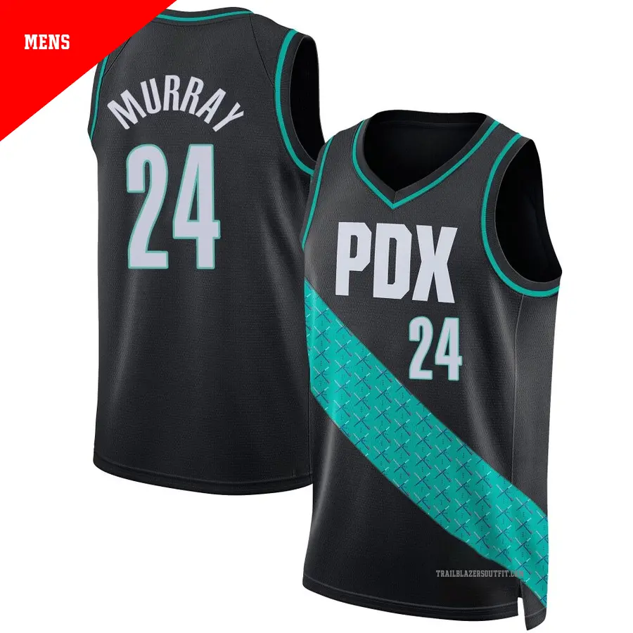 ＃24 Men's Kris Murray Portland Trail Blazers 2022/23 Swingman Black City Edition Jersey