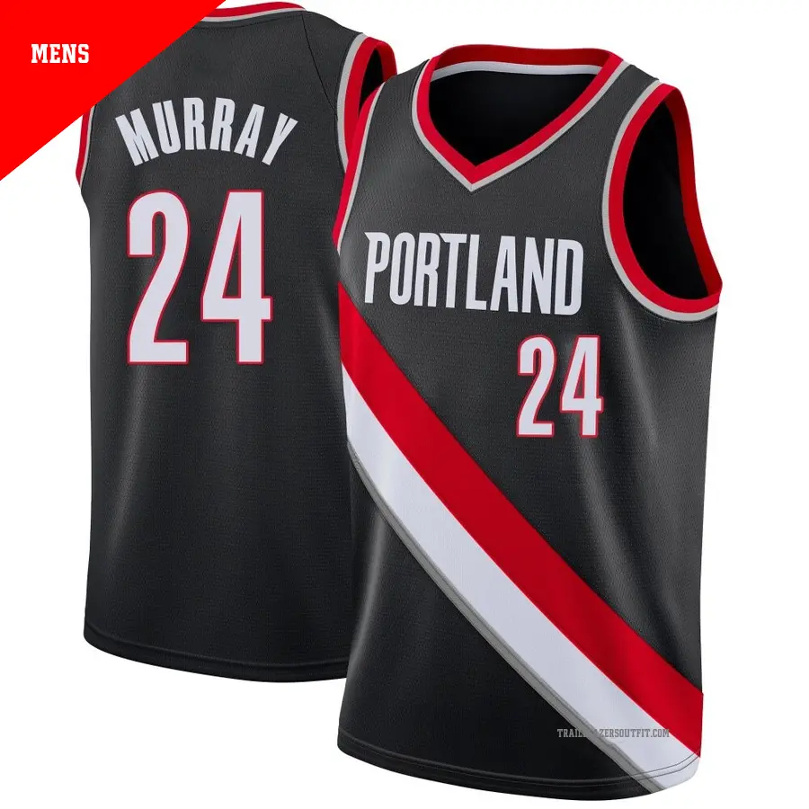 ＃24 Men's Kris Murray Portland Trail Blazers Black Swingman JerseyIcon Edition