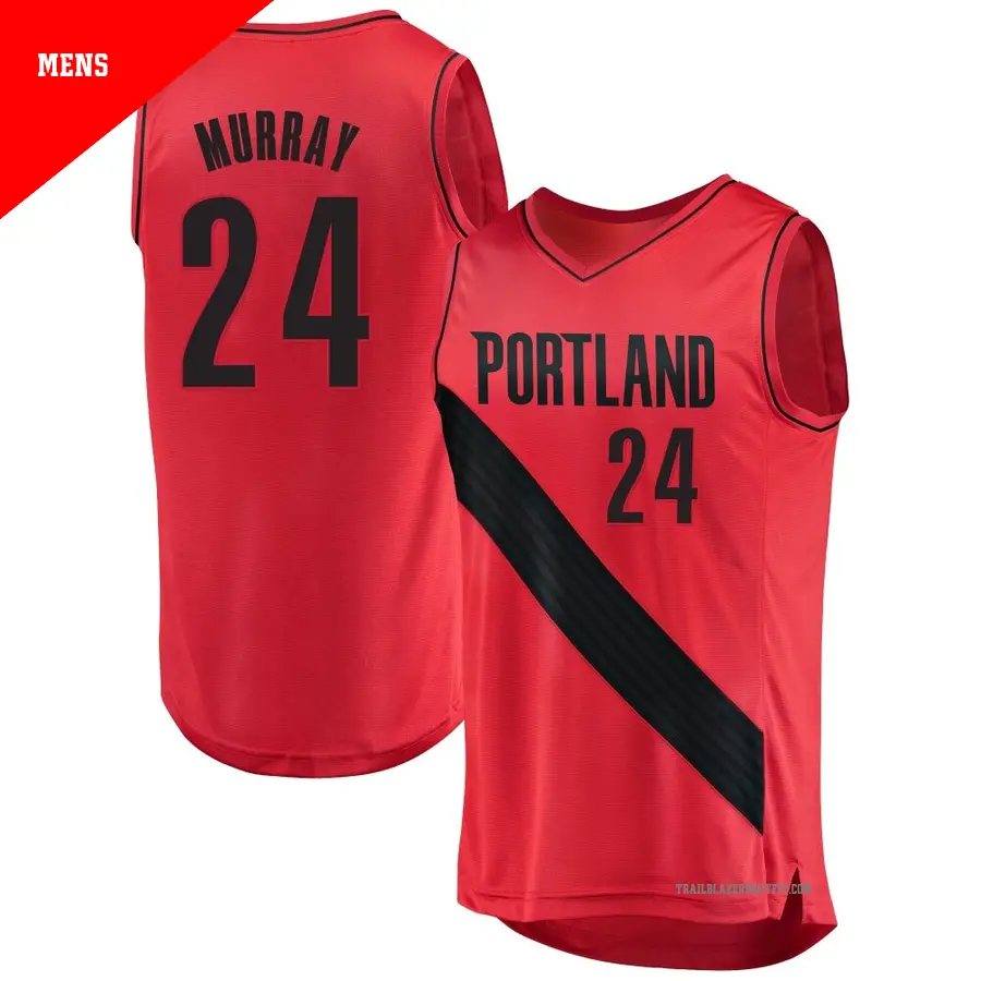 ＃24 Men's Kris Murray Portland Trail Blazers Red Fast Break JerseyStatement Edition