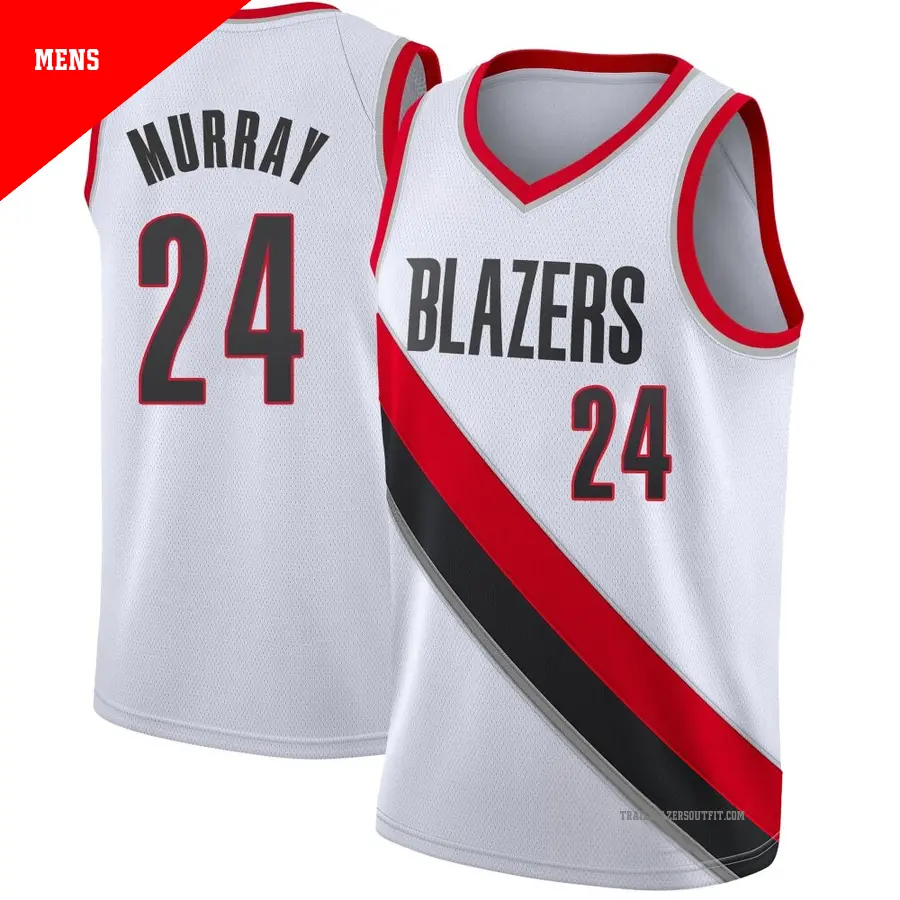 ＃24 Men's Kris Murray Portland Trail Blazers White Swingman JerseyAssociation Edition