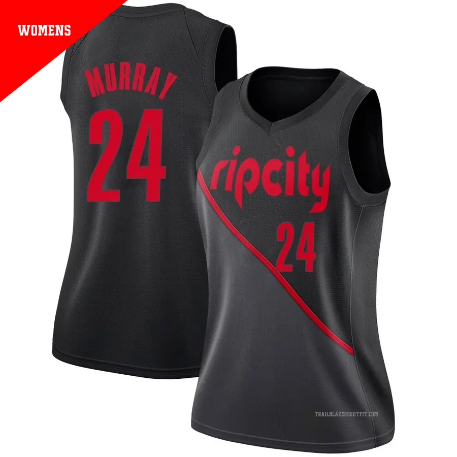 ＃24 Women's Kris Murray Portland Trail Blazers 2018/19 Swingman Black JerseyCity Edition