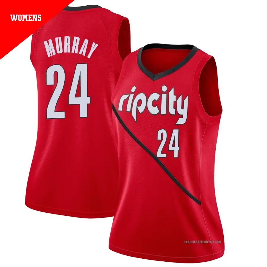 ＃24 Women's Kris Murray Portland Trail Blazers 2018/19 Swingman Red JerseyEarned Edition
