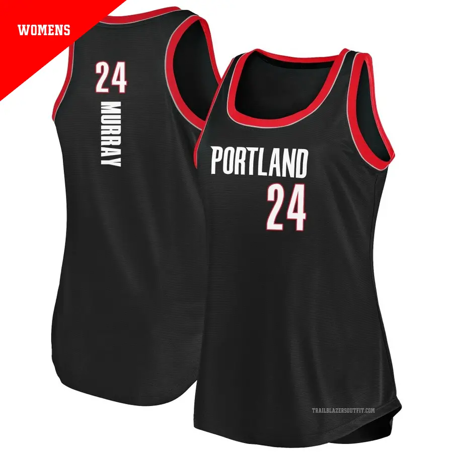 ＃24 Women's Kris Murray Portland Trail Blazers 2020/21 Fast Break Black Tank JerseyIcon Edition