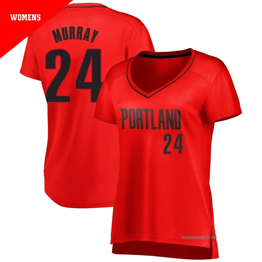 ＃24 Women's Kris Murray Portland Trail Blazers Red Fast Break JerseyStatement Edition