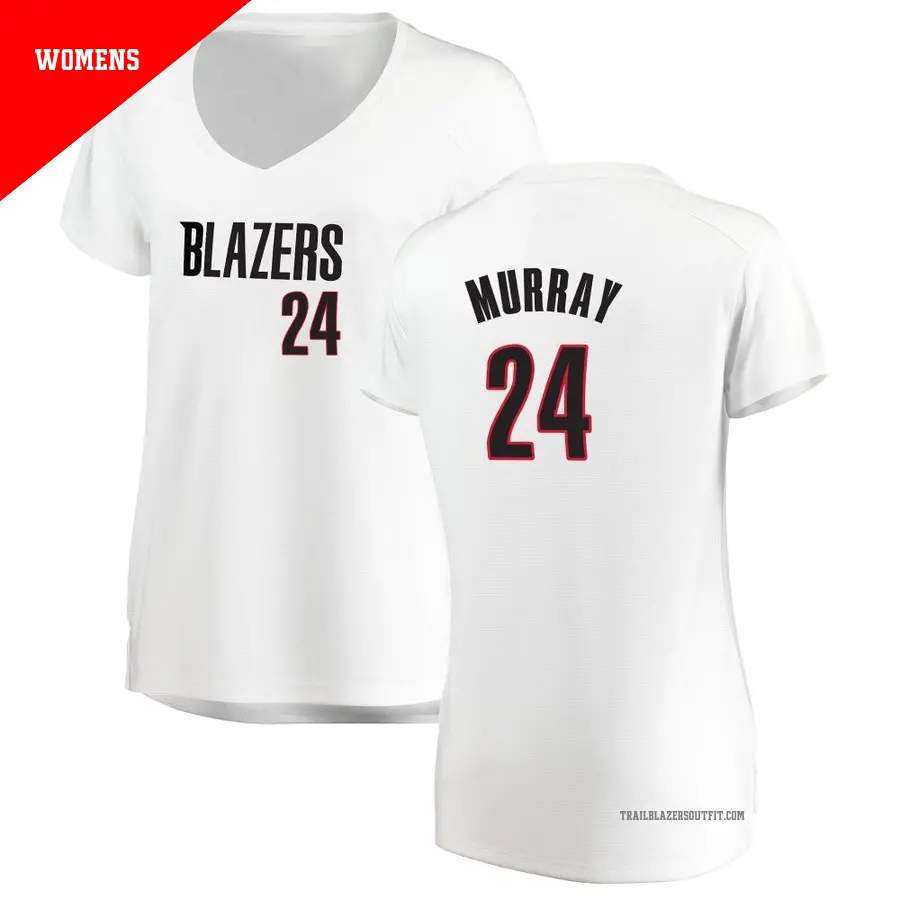 ＃24 Women's Kris Murray Portland Trail Blazers White Fast Break JerseyAssociation Edition