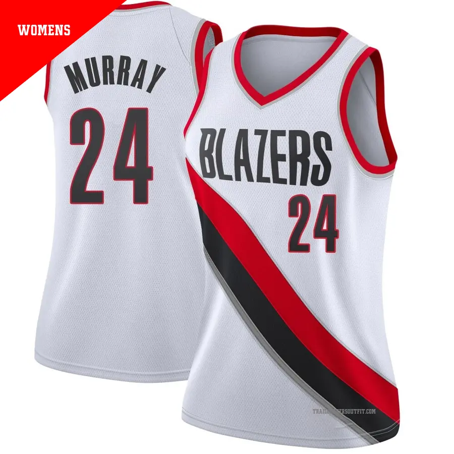 ＃24 Women's Kris Murray Portland Trail Blazers White Swingman JerseyAssociation Edition