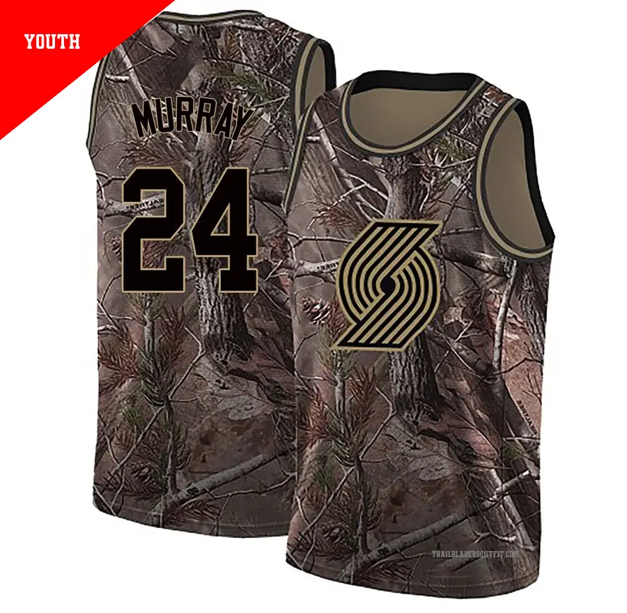 ＃24 Youth Kris Murray Portland Trail Blazers Camo Swingman Realtree Collection Jersey